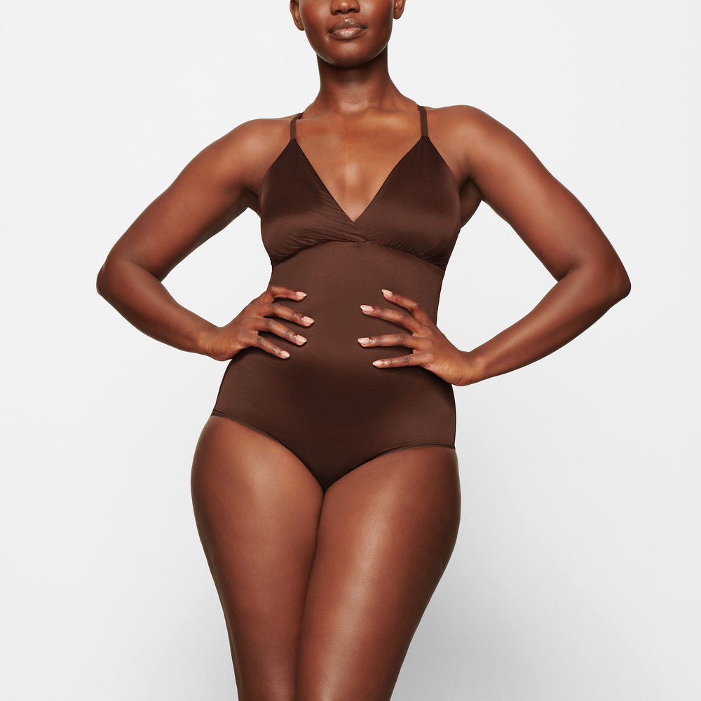 Skims BARELY THERE BODYSUIT BRIEF W/ SNAPS Bodysuit Chocola | EVK-637891