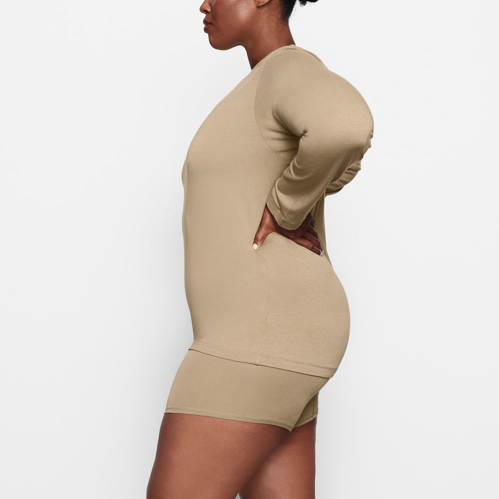 Skims BOYFRIEND LONG SLEEVE T-shirt Abrikoos | GUB-269058
