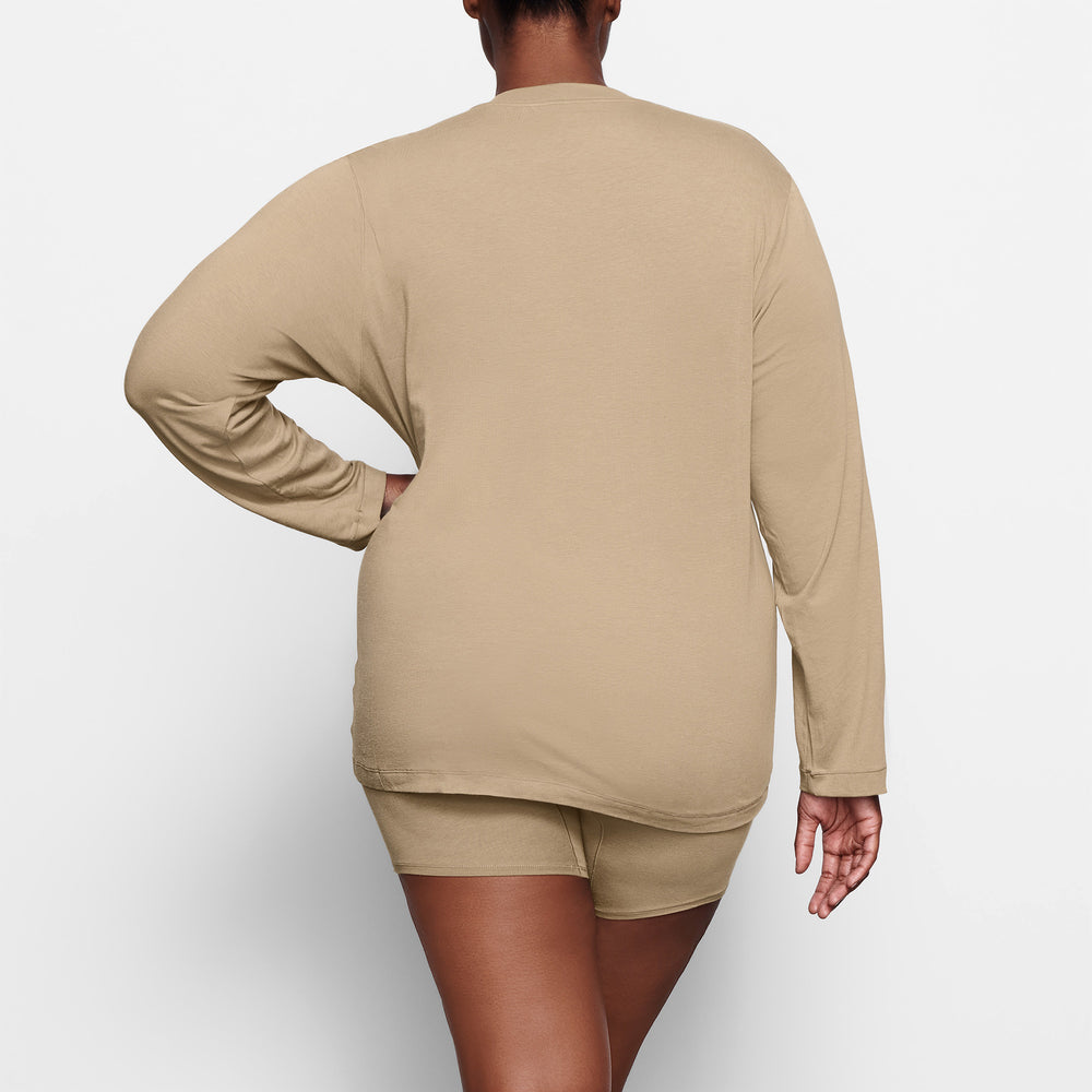 Skims BOYFRIEND LONG SLEEVE T-shirt Abrikoos | GUB-269058