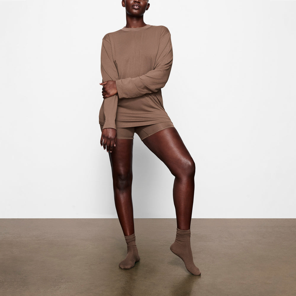 Skims BOYFRIEND LONG SLEEVE T-shirt Abrikoos | HER-519374