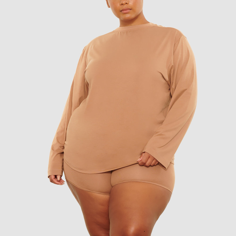 Skims BOYFRIEND LONG SLEEVE T-shirt Abrikoos | PZF-791438