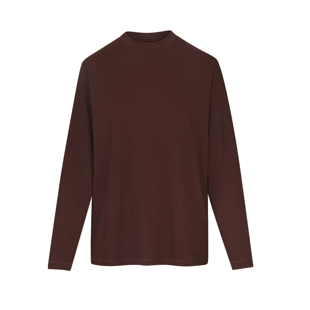 Skims BOYFRIEND LONG SLEEVE T-shirt Chocola | RUI-896417