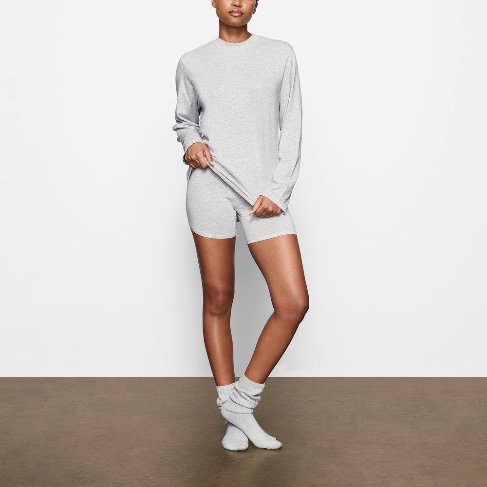 Skims BOYFRIEND LONG SLEEVE T-shirt Lichtgrijs | QKD-365497