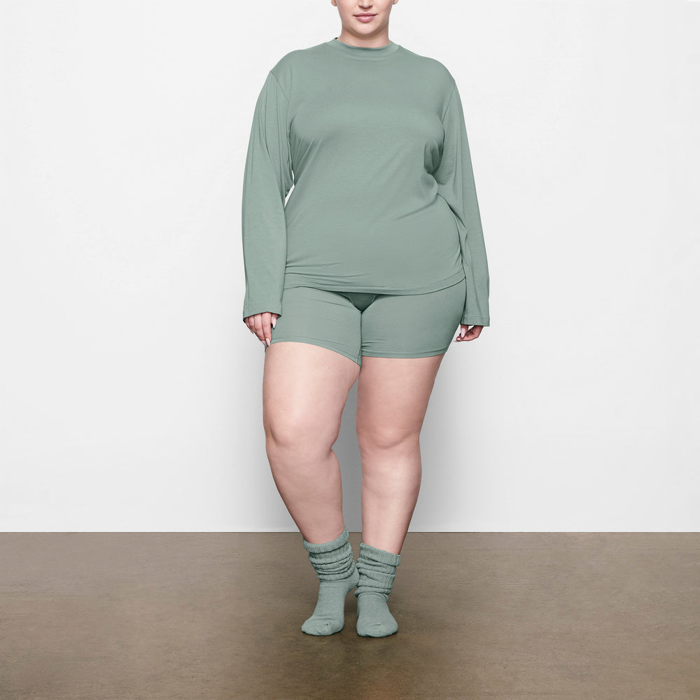 Skims BOYFRIEND LONG SLEEVE T-shirt Lichtgroen | UKP-045673