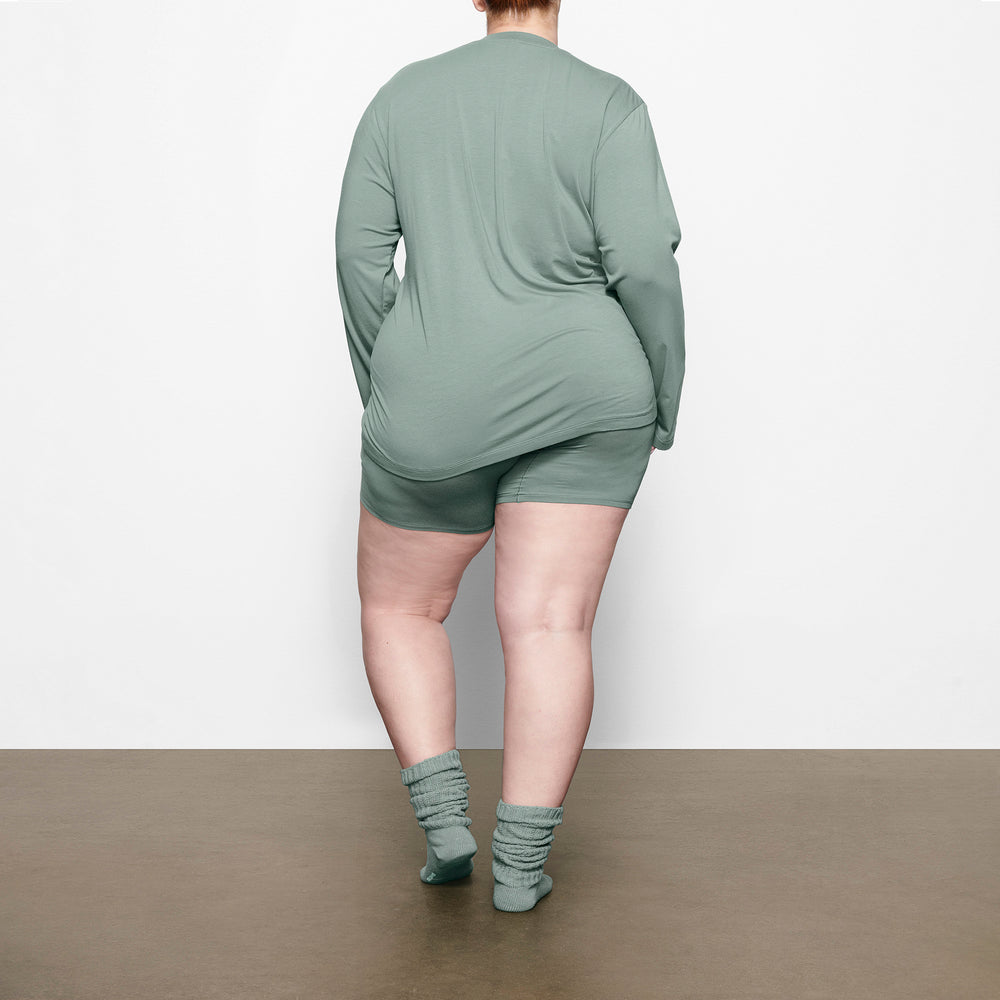 Skims BOYFRIEND LONG SLEEVE T-shirt Lichtgroen | UKP-045673