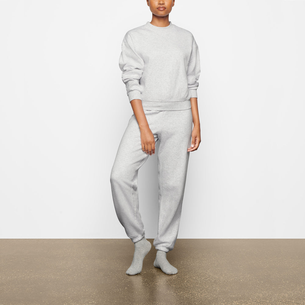 Skims COTTON FLEECE CREW NECK Sweatshirt Lichtgrijs | QSN-914567