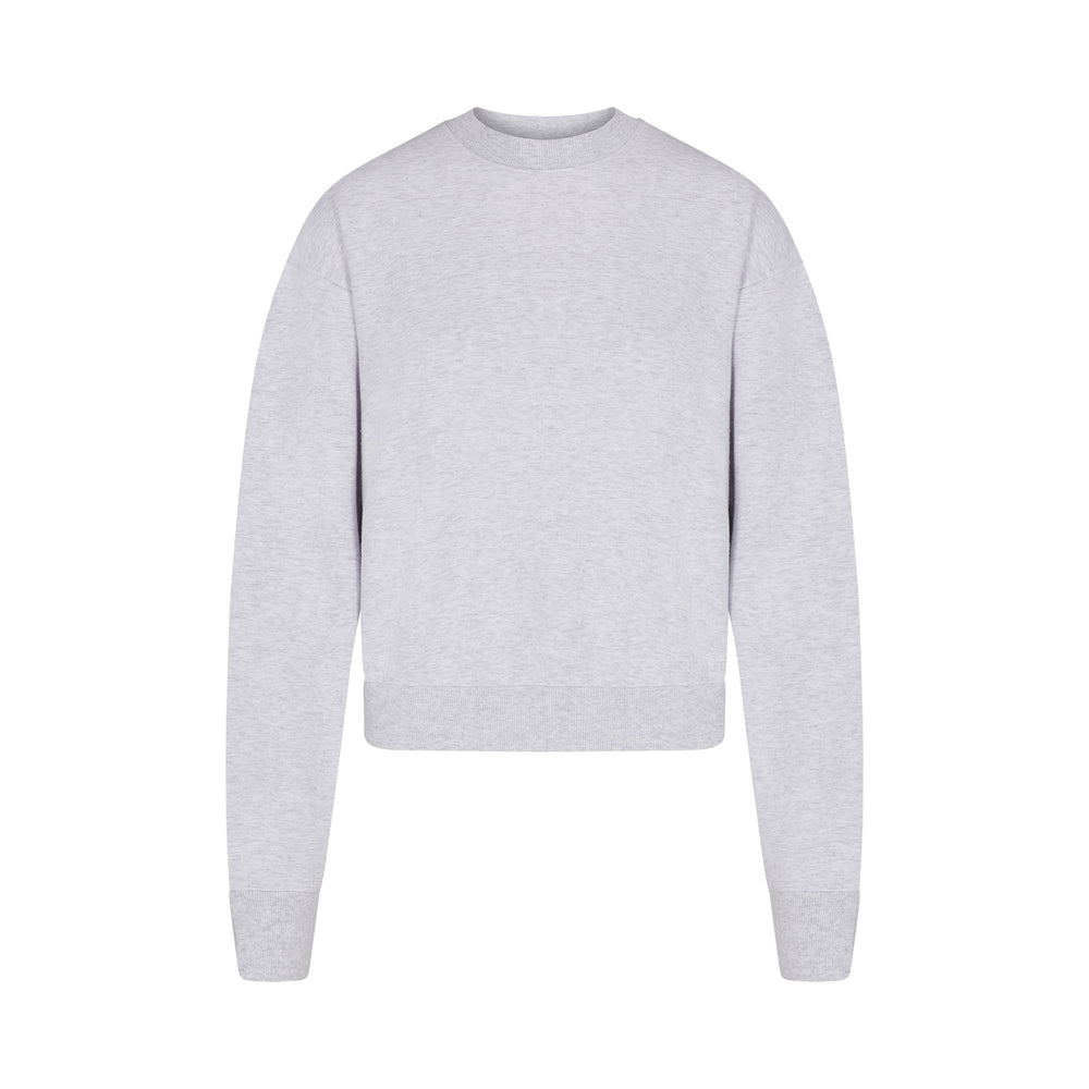 Skims COTTON FLEECE CREW NECK Sweatshirt Lichtgrijs | QSN-914567