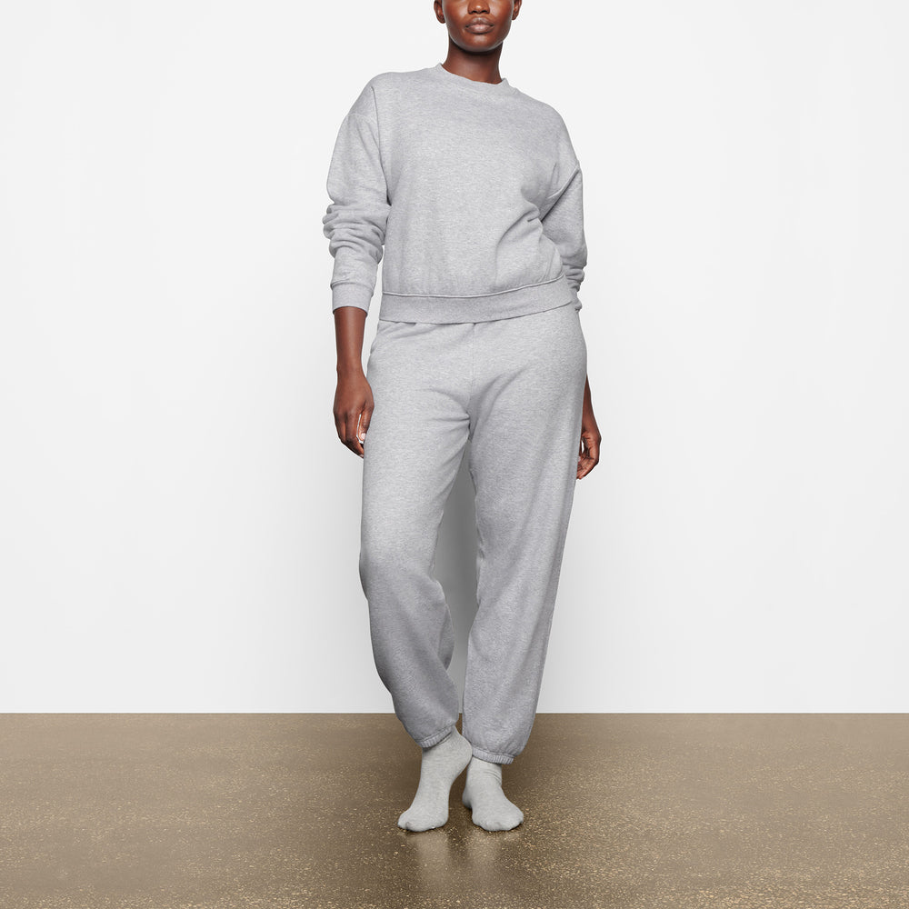 Skims COTTON FLEECE CREW NECK Sweatshirt Grijs | XRE-481065