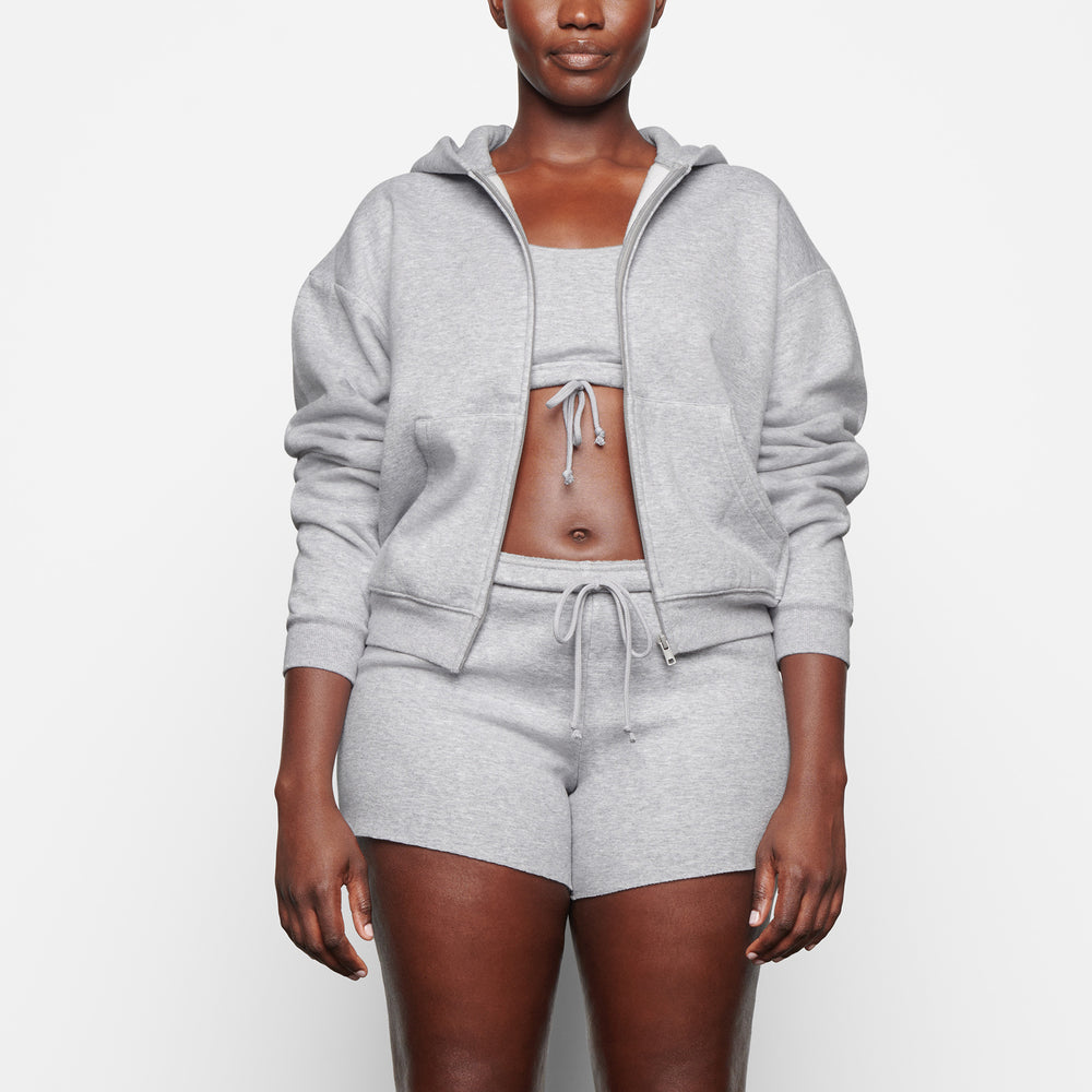 Skims COTTON FLEECE ZIP UP Hoodie Grijs | TUQ-857360