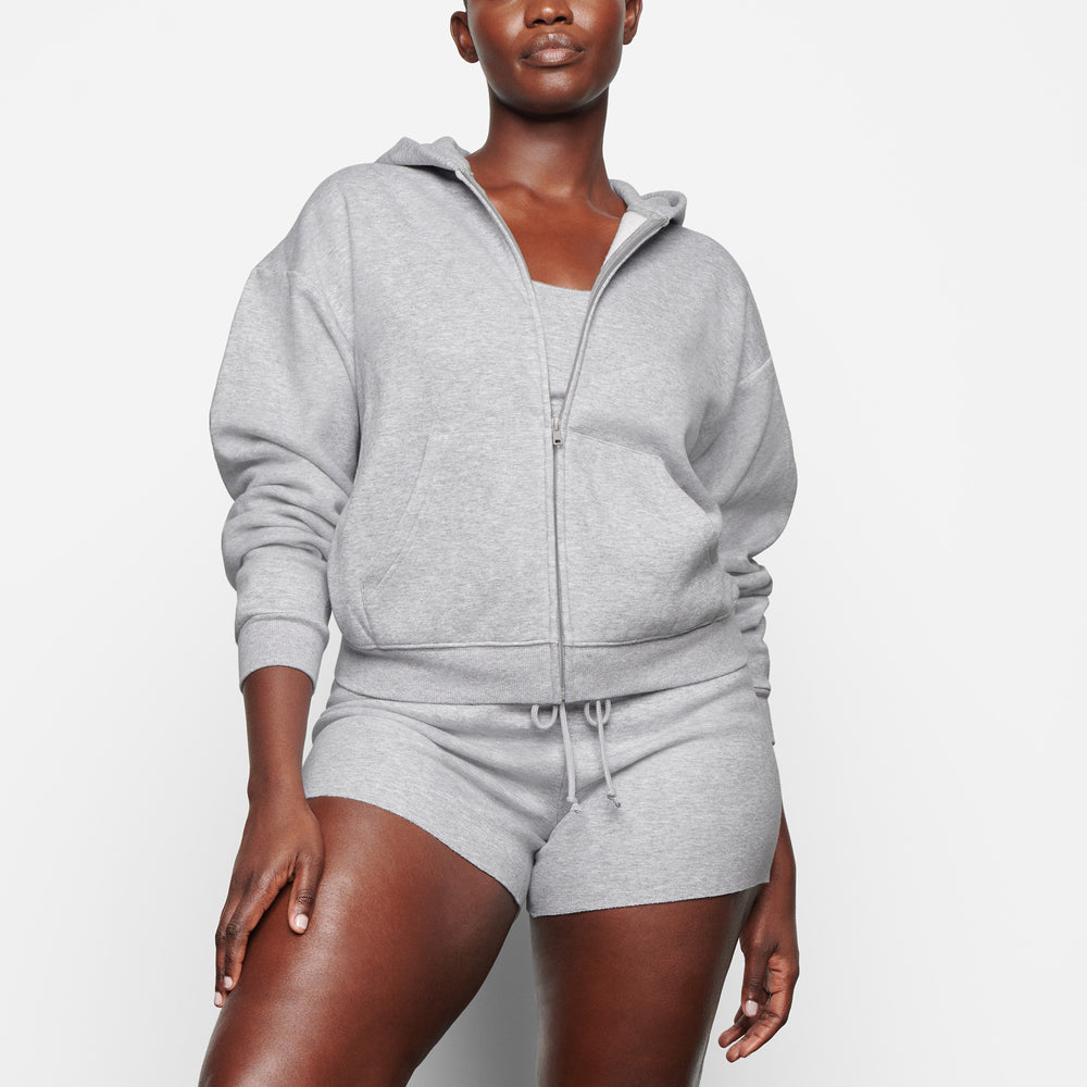 Skims COTTON FLEECE ZIP UP Hoodie Grijs | TUQ-857360