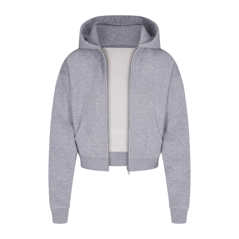 Skims COTTON FLEECE ZIP UP Hoodie Grijs | TUQ-857360
