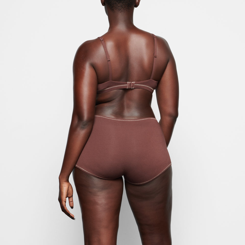 Skims COTTON JERSEY Boy Short Chocola | FYK-951874