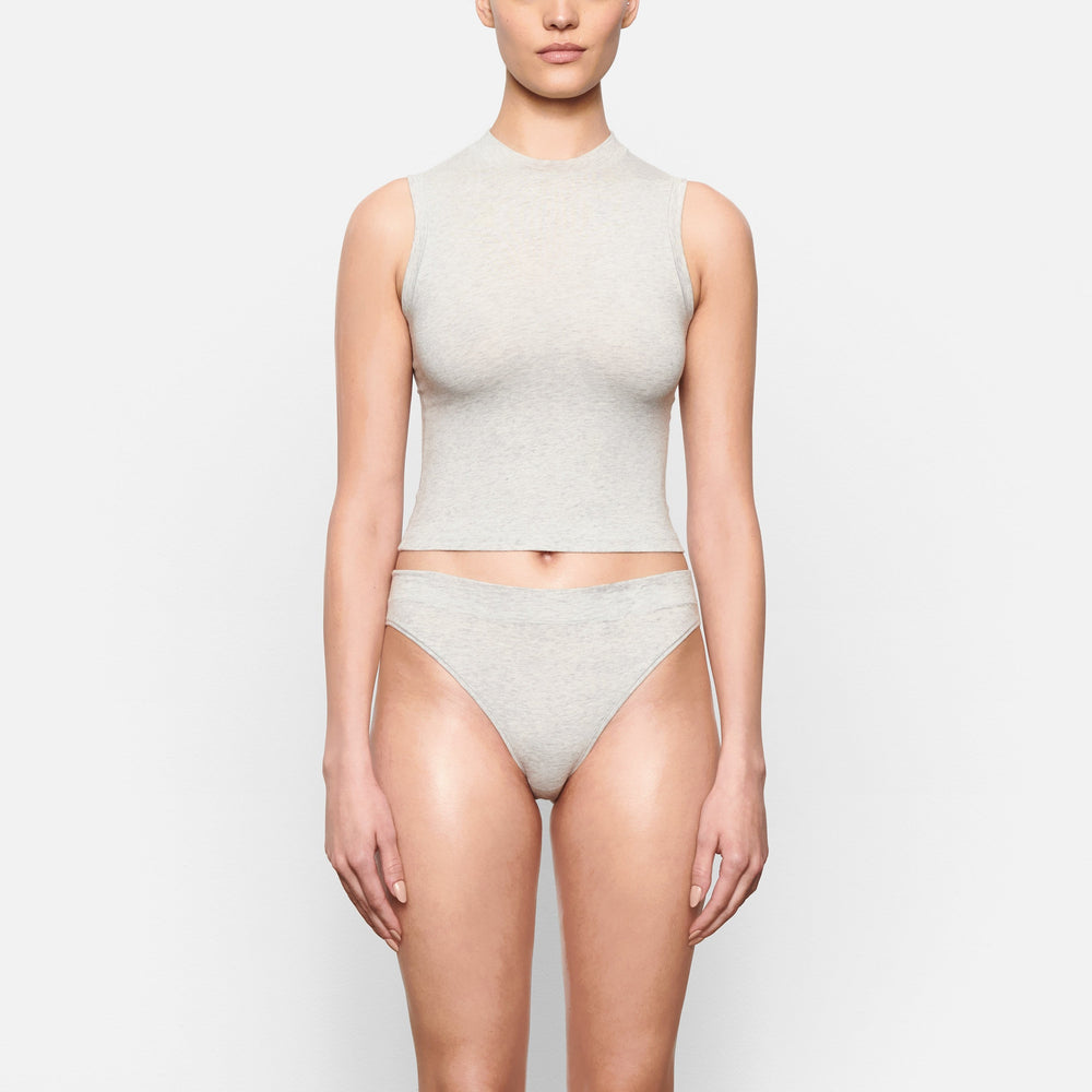 Skims COTTON JERSEY CHEEKY Tanga Lichtgrijs | EJK-087159