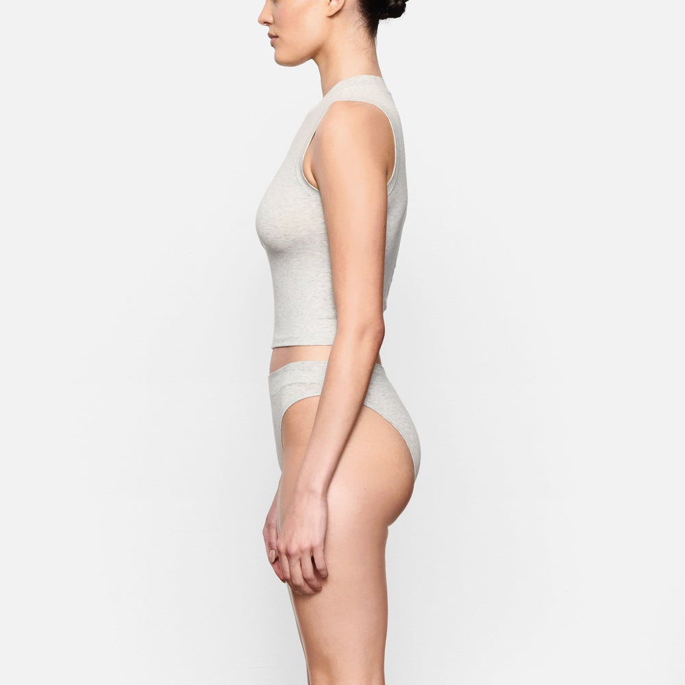 Skims COTTON JERSEY CHEEKY Tanga Lichtgrijs | EJK-087159