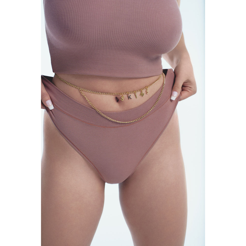 Skims COTTON JERSEY CHEEKY Tanga Zwart | IZB-072641