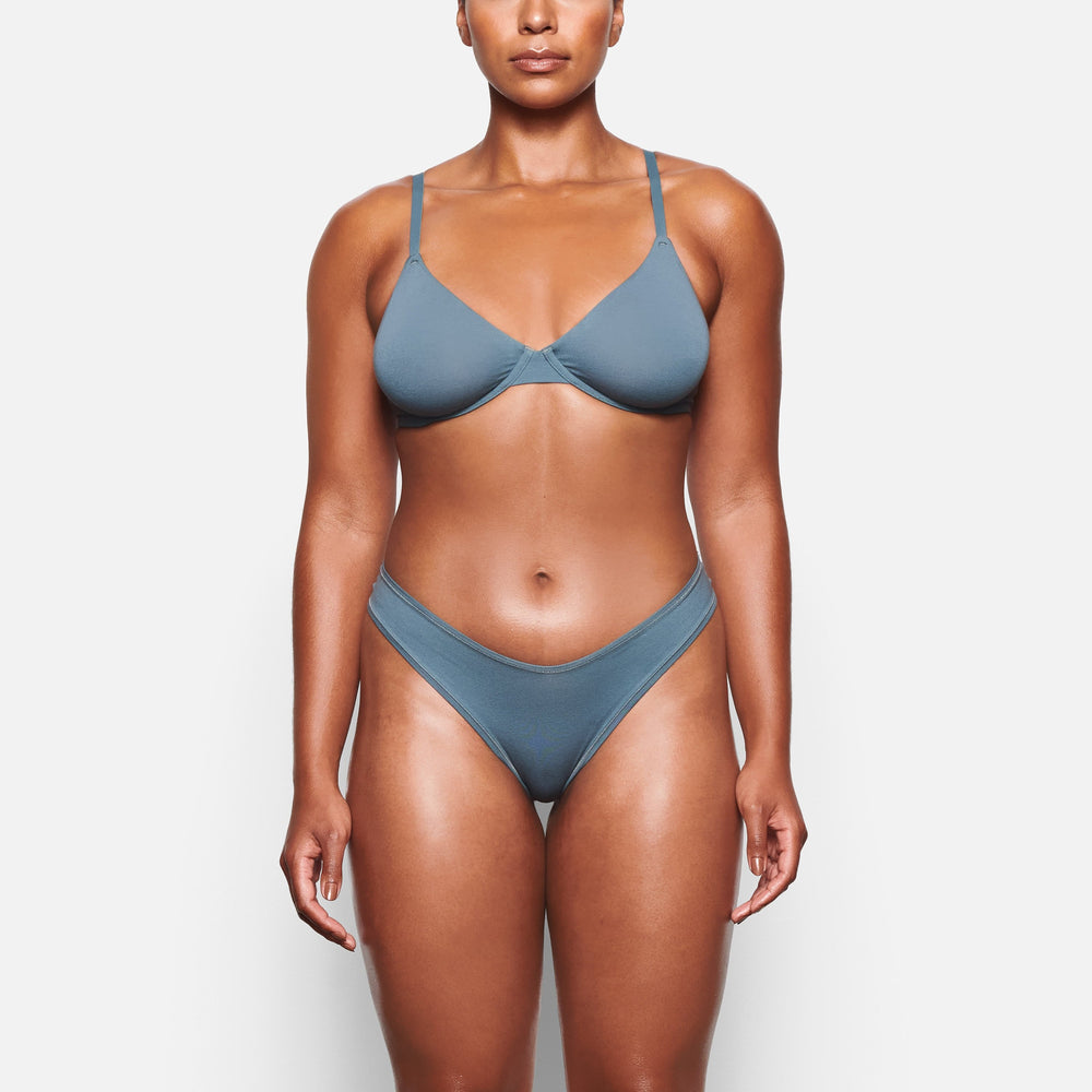Skims COTTON JERSEY DIPPED Thong Blauw | TCA-573108