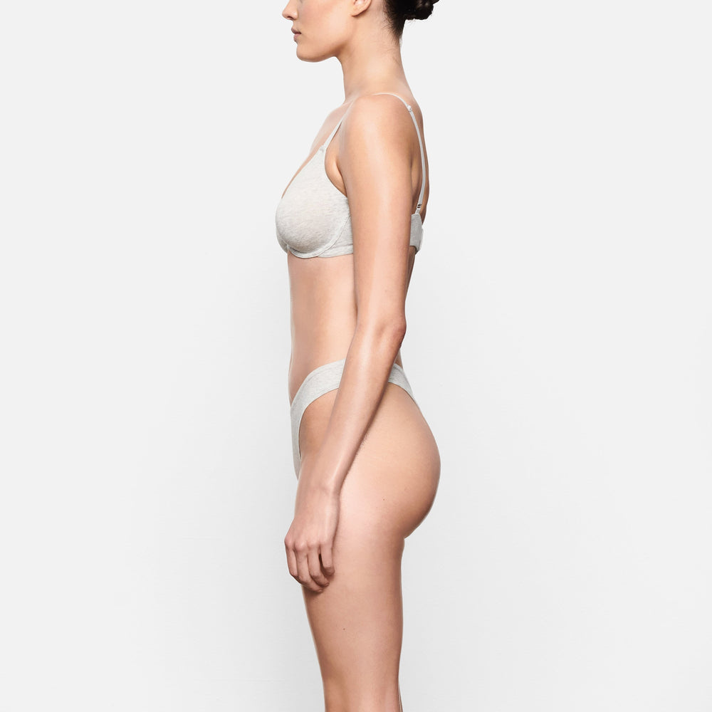 Skims COTTON JERSEY DIPPED Thong Lichtgrijs | GNY-613504