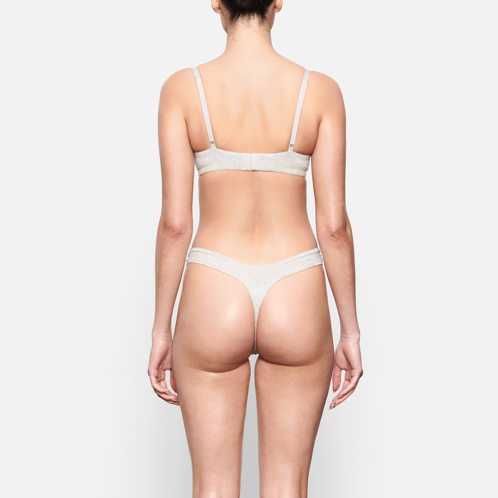 Skims COTTON JERSEY DIPPED Thong Lichtgrijs | GNY-613504