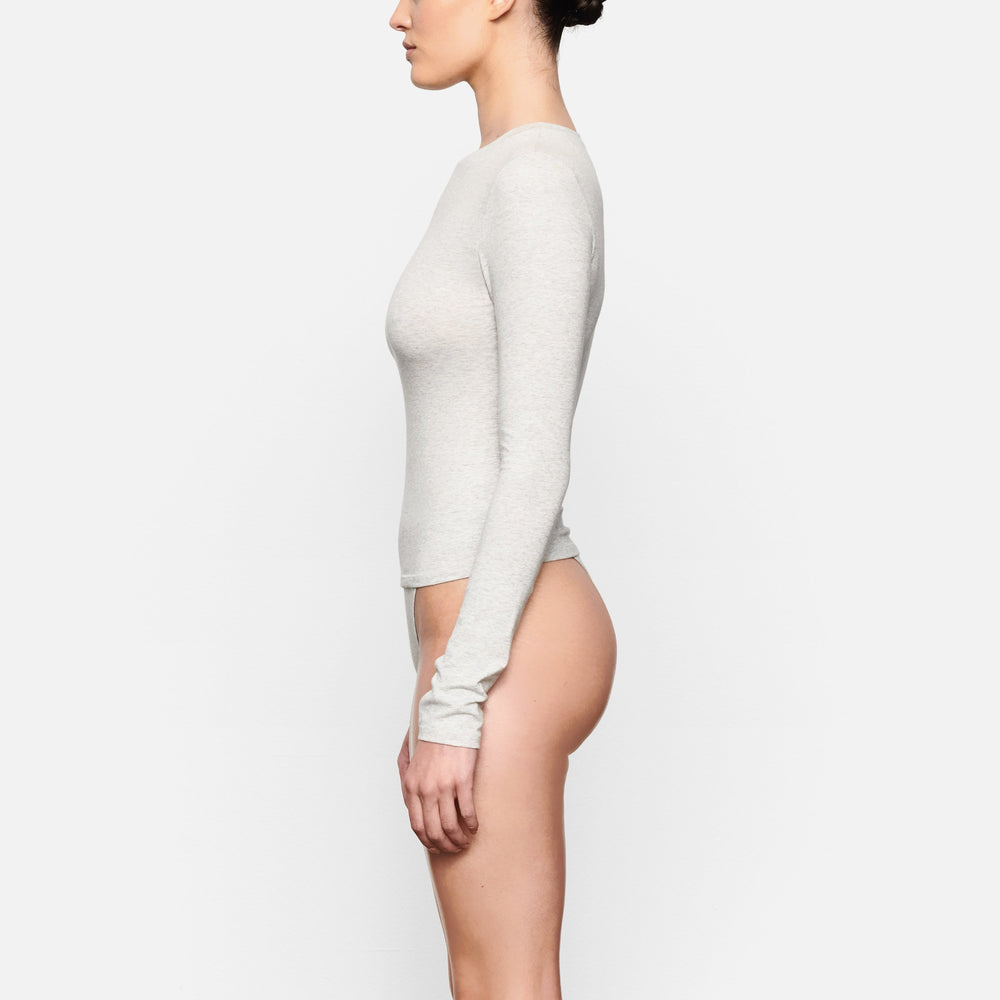Skims COTTON JERSEY LONG SLEEVE T-shirt Lichtgrijs | BPW-256309