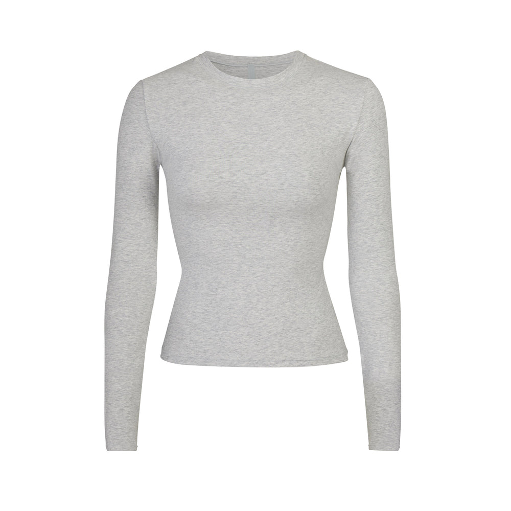 Skims COTTON JERSEY LONG SLEEVE T-shirt Lichtgrijs | BPW-256309