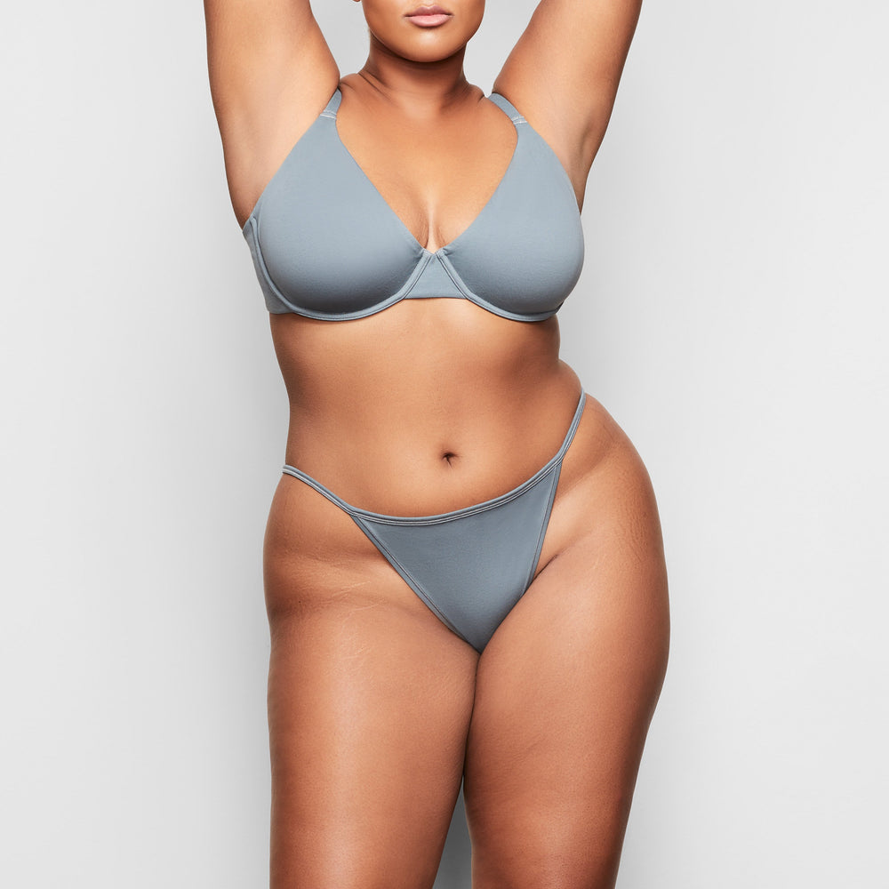 Skims COTTON JERSEY STRING Bikini Blauw | NCX-391645