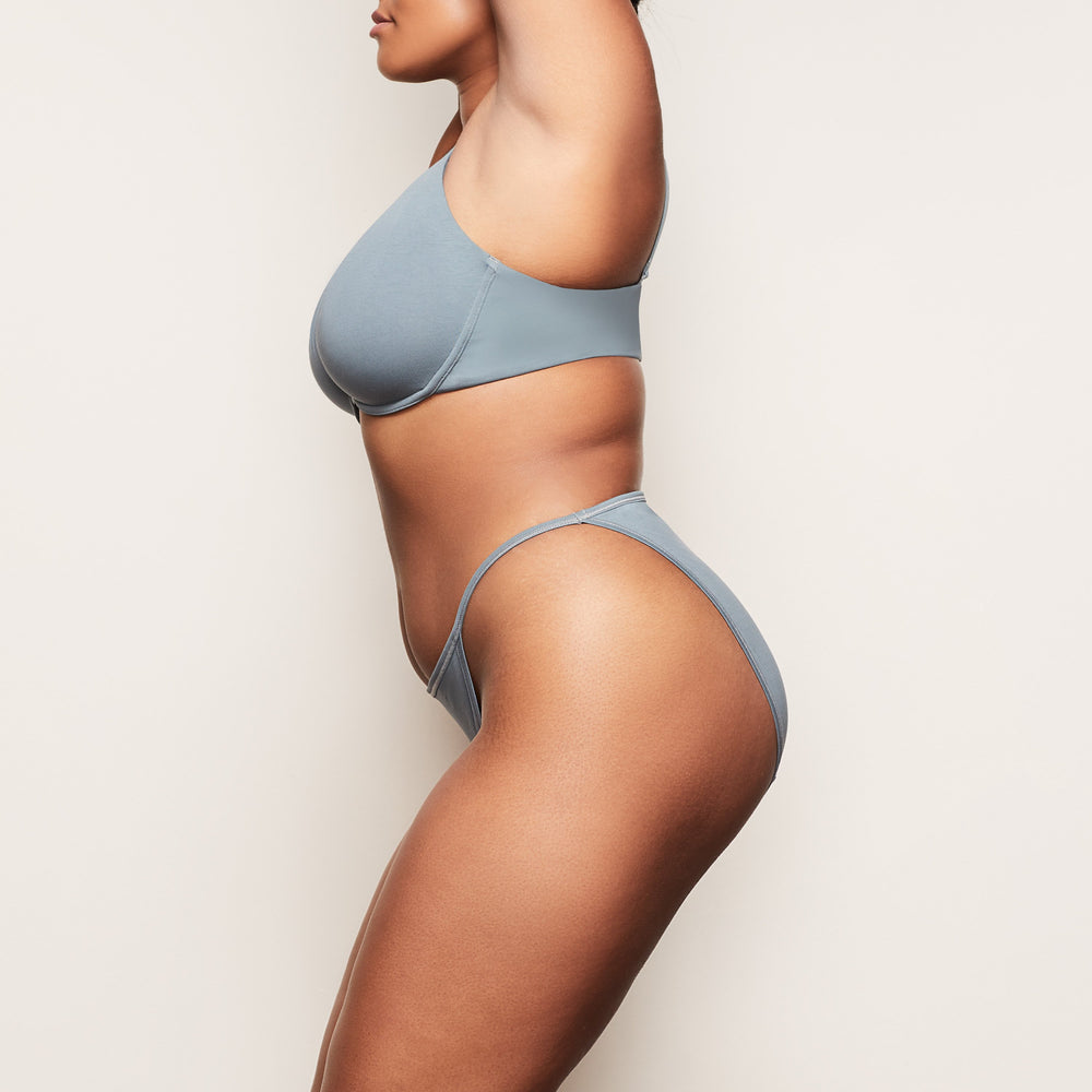 Skims COTTON JERSEY STRING Bikini Blauw | NCX-391645