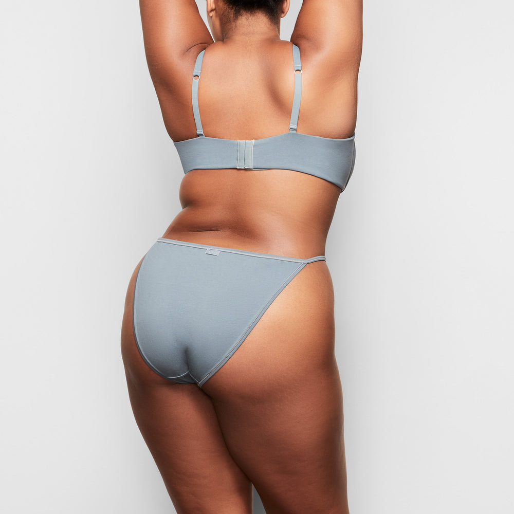 Skims COTTON JERSEY STRING Bikini Blauw | NCX-391645