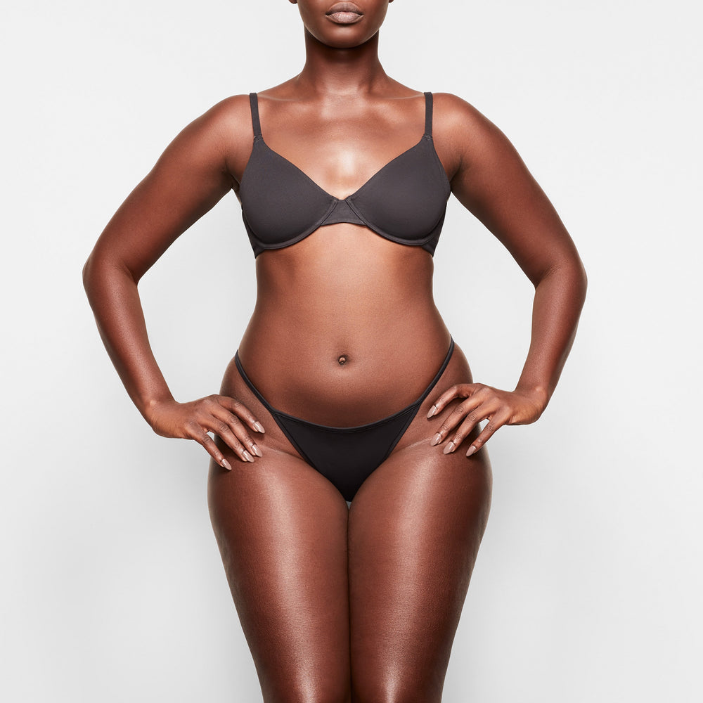 Skims COTTON JERSEY STRING Bikini Zwart | EWV-679352