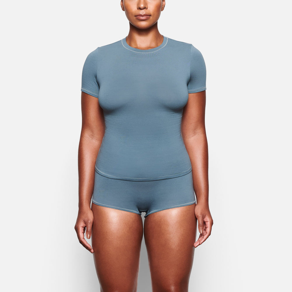 Skims COTTON JERSEY T-shirt Blauw | XQK-562904