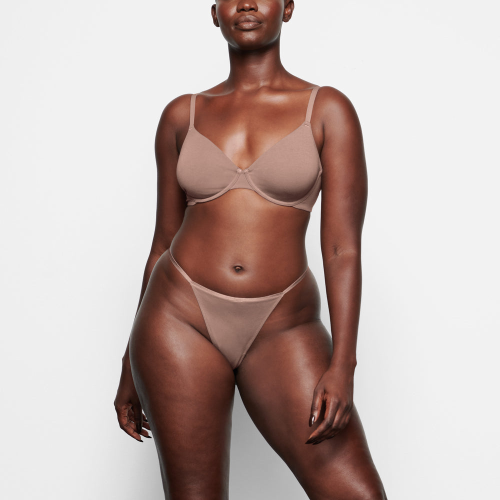 Skims COTTON JERSEY T-shirt Bra Bruin | WPI-735068