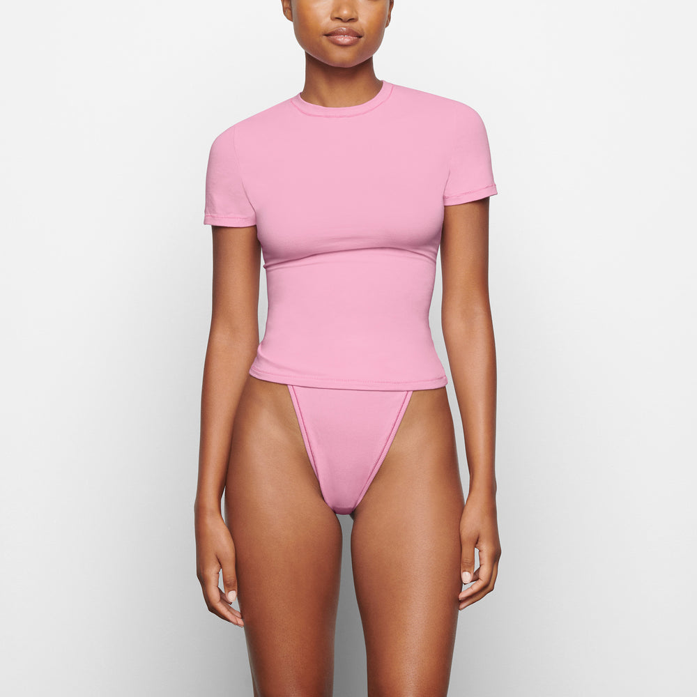 Skims COTTON JERSEY T-shirt Roze | WNU-240371