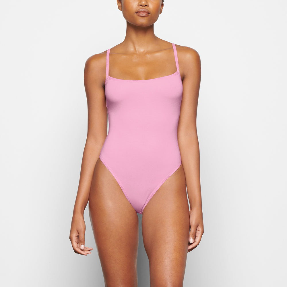 Skims COTTON LOGO Cotton Bodysuit Roze | FNT-126378