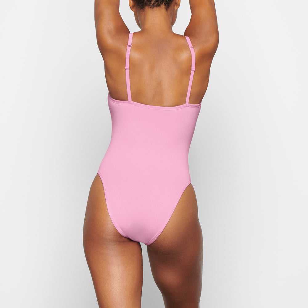 Skims COTTON LOGO Cotton Bodysuit Roze | FNT-126378
