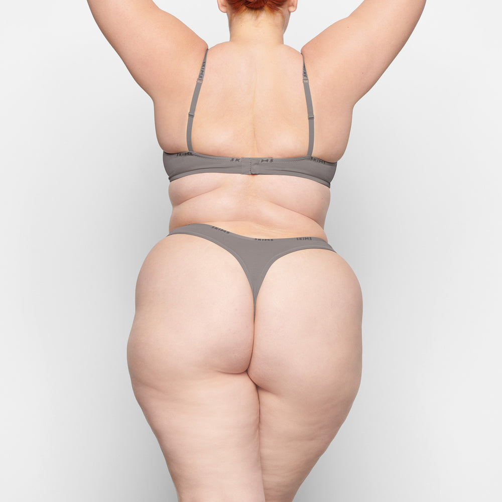 Skims COTTON LOGO DIPPED Thong Grijs | DUK-507298