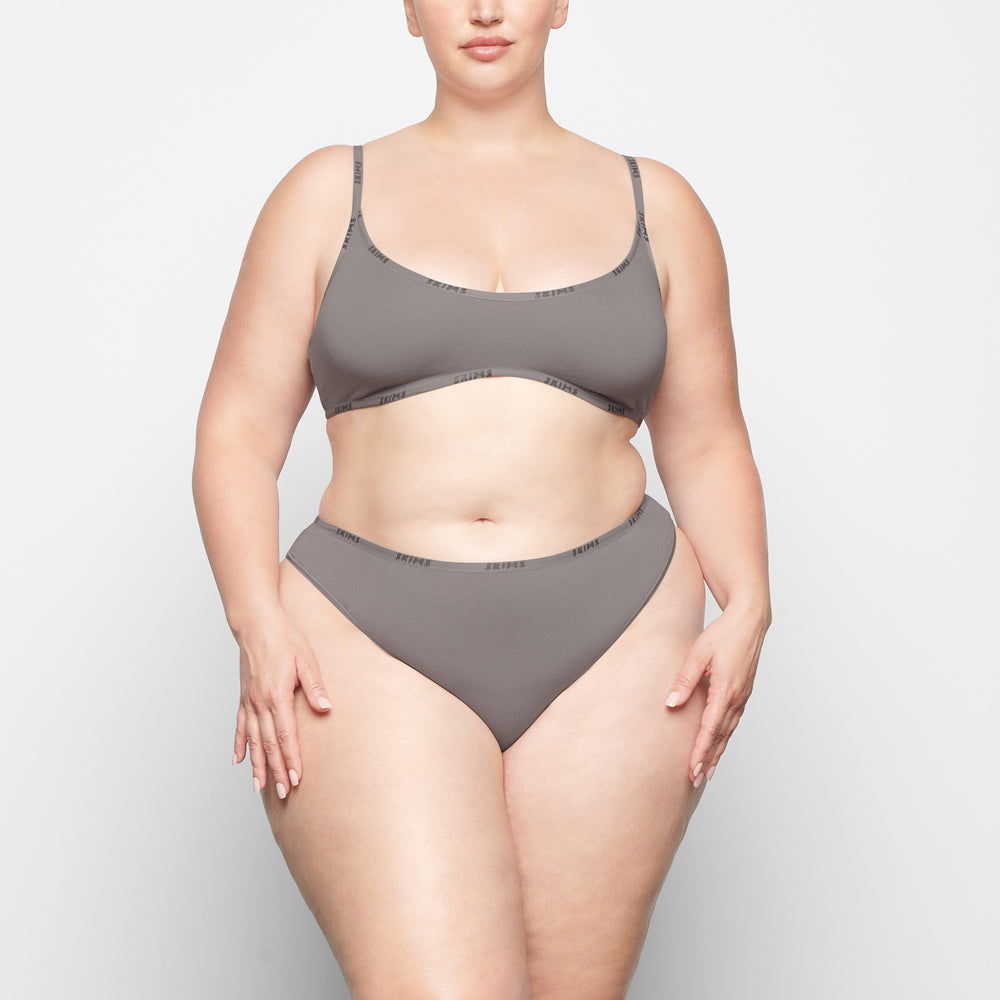 Skims COTTON LOGO HIGH LEG Bikini Grijs | OCI-785209