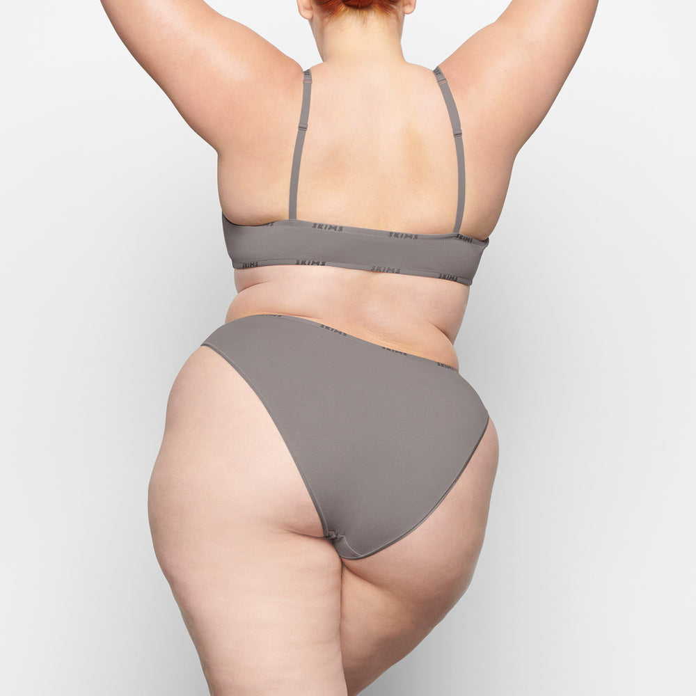 Skims COTTON LOGO HIGH LEG Bikini Grijs | OCI-785209