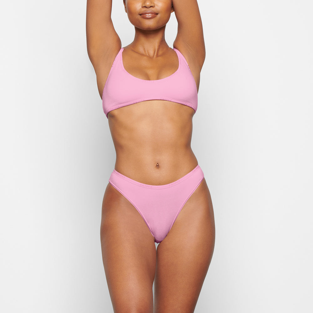 Skims COTTON LOGO HIGH LEG Bikini Roze | SMV-362195