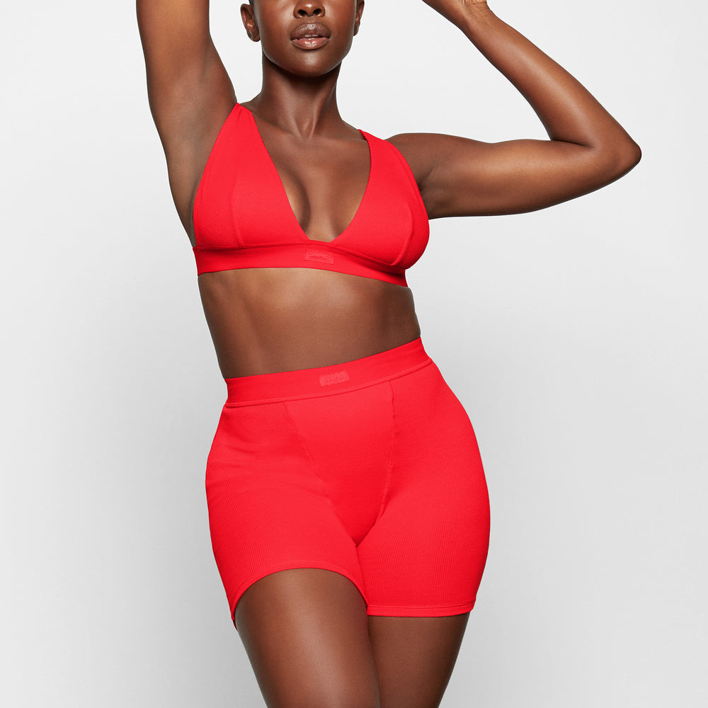 Skims COTTON RIB Boxer Shorts Rood | QUB-346950