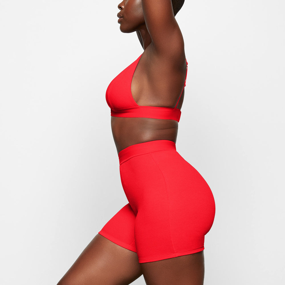 Skims COTTON RIB Boxer Shorts Rood | QUB-346950