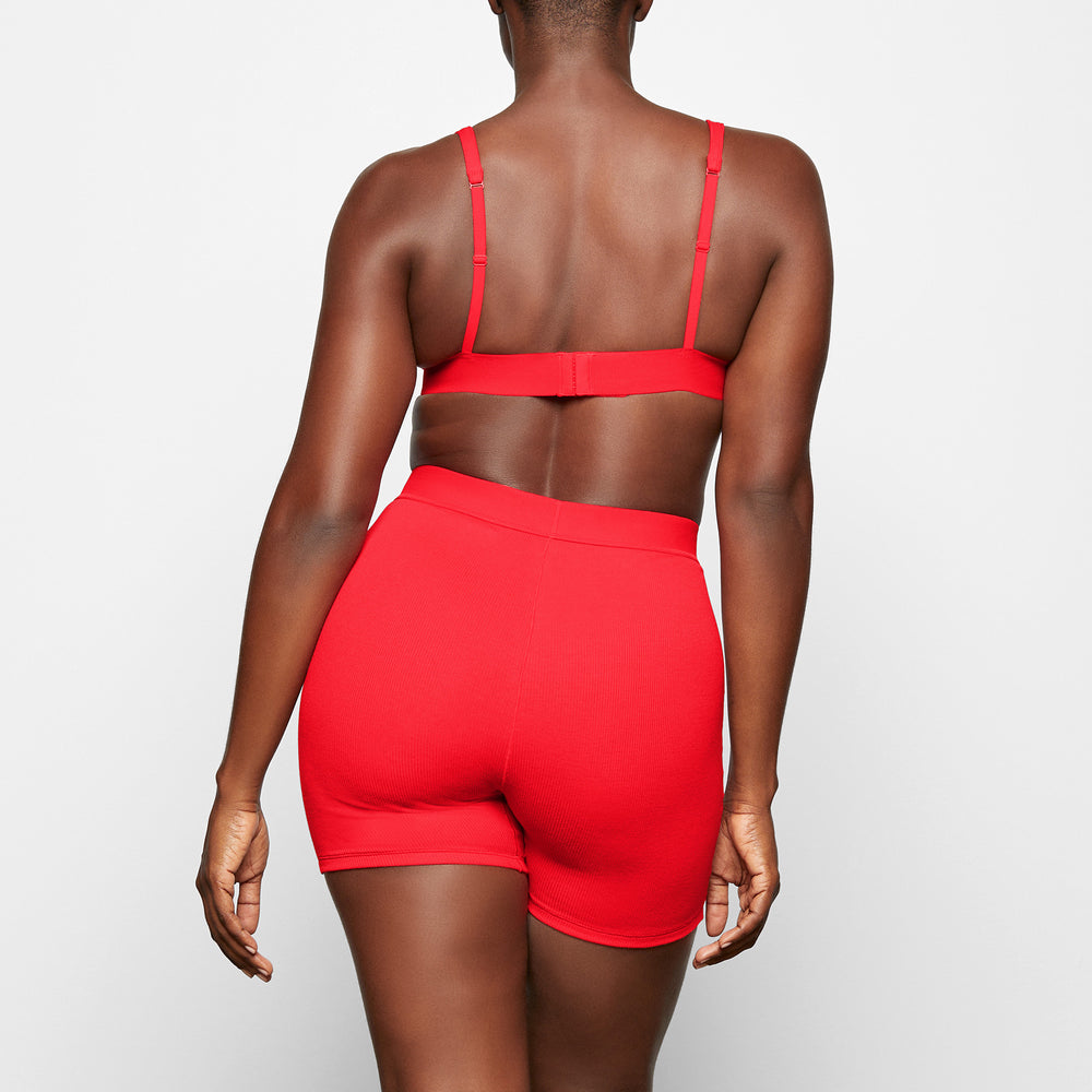 Skims COTTON RIB Boxer Shorts Rood | QUB-346950