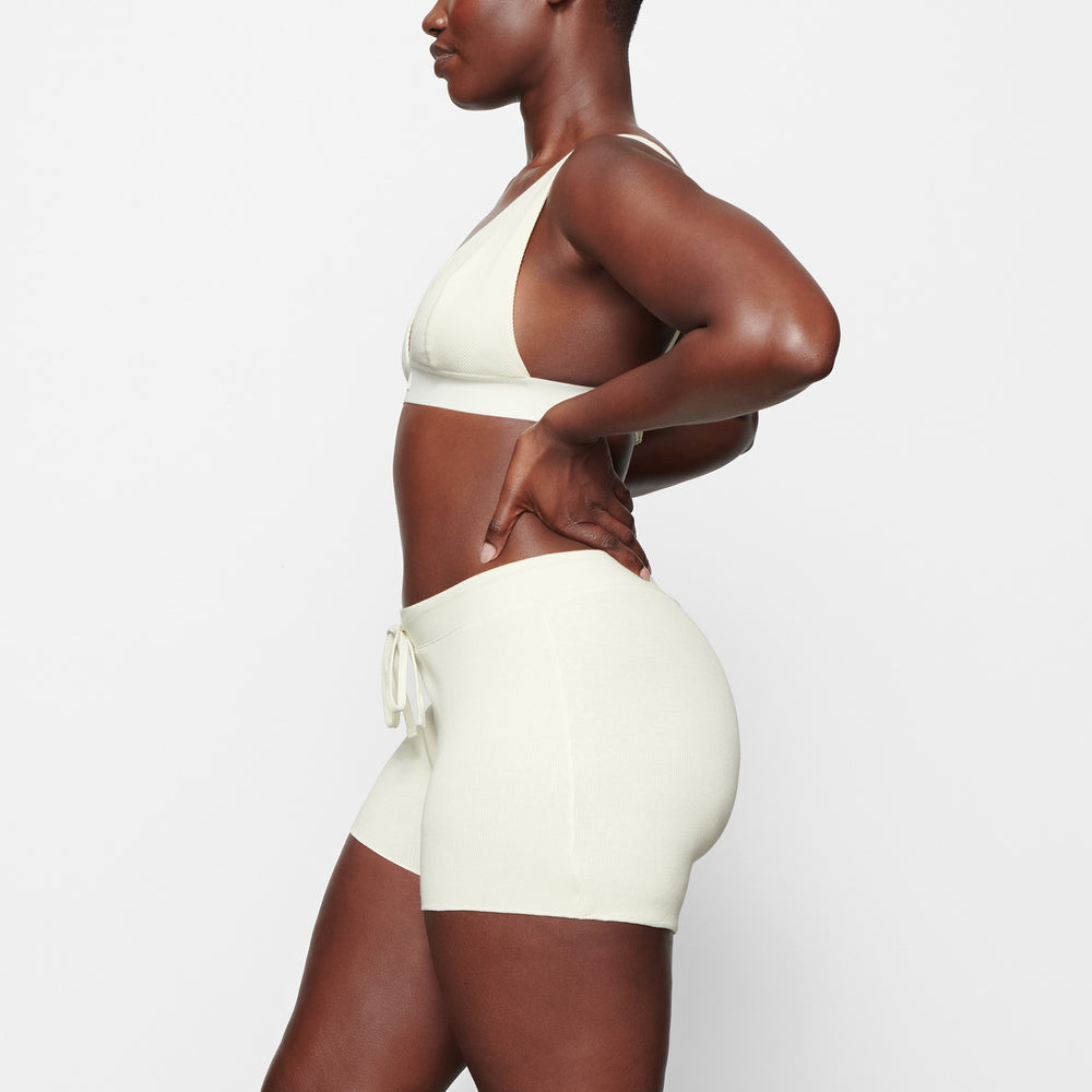 Skims COTTON RIB DRAWSTRING Korte Broek Wit | EOR-803695