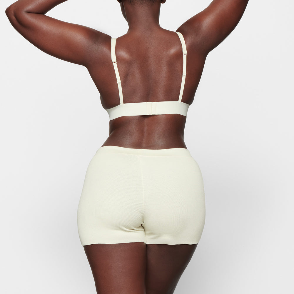 Skims COTTON RIB DRAWSTRING Korte Broek Wit | EOR-803695