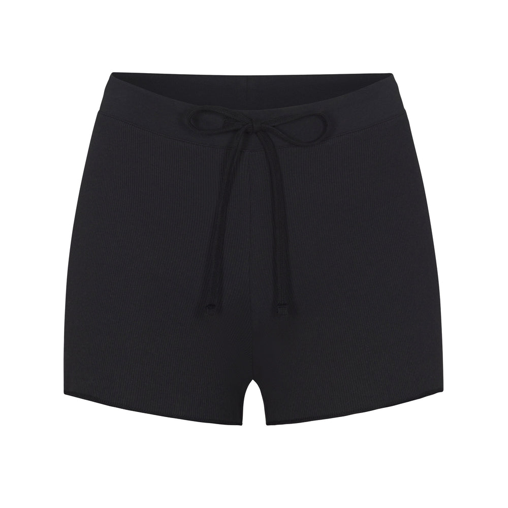 Skims COTTON RIB DRAWSTRING Korte Broek Zwart | WMG-417358