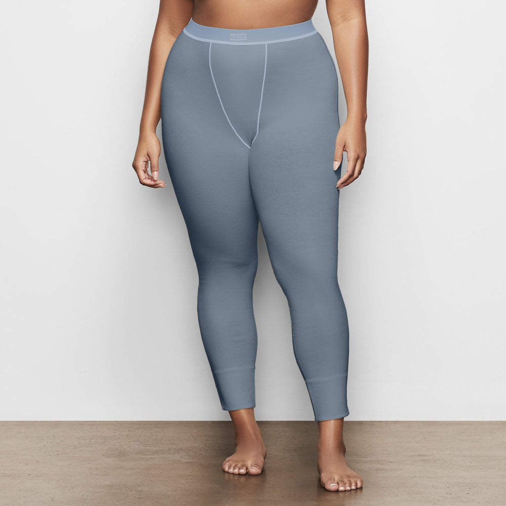 Skims COTTON RIB Leggings Blauw | UEQ-217965