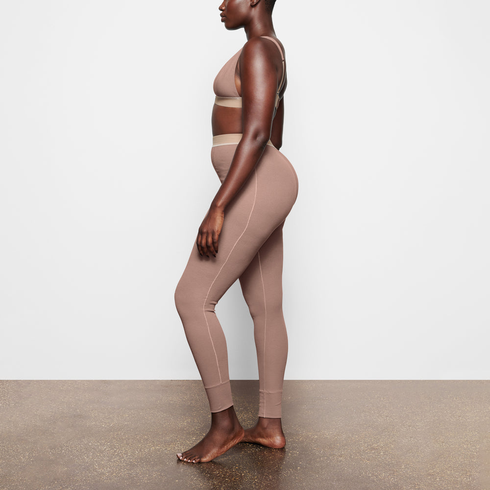 Skims COTTON RIB Leggings Bruin | EMZ-038529
