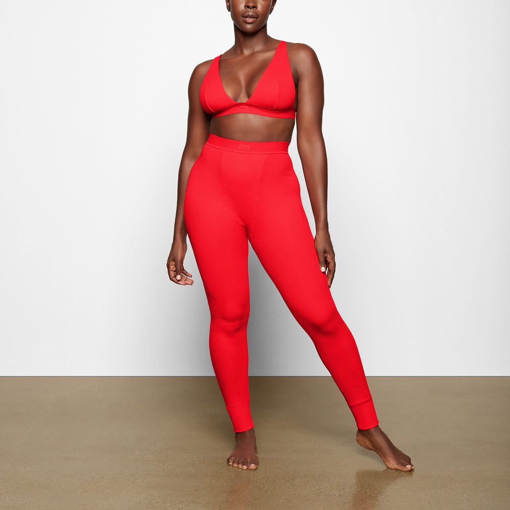 Skims COTTON RIB Leggings Rood | KTS-259810