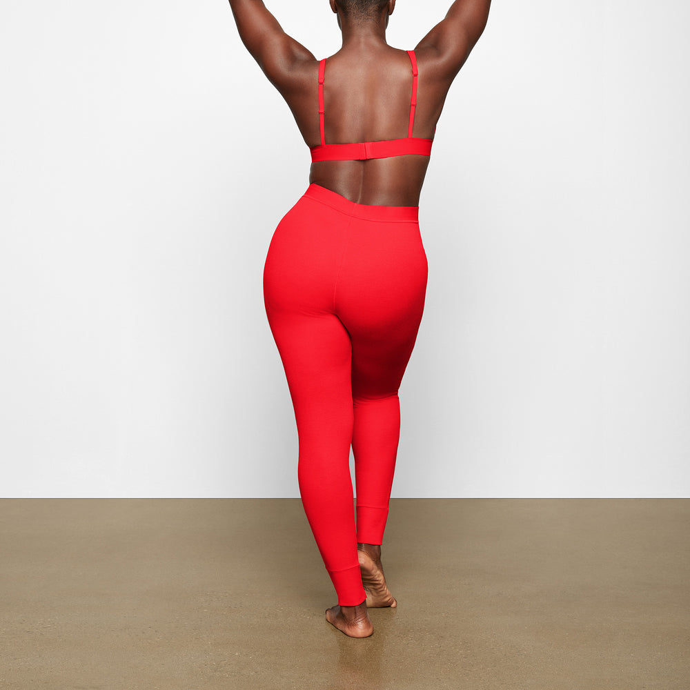 Skims COTTON RIB Leggings Rood | KTS-259810