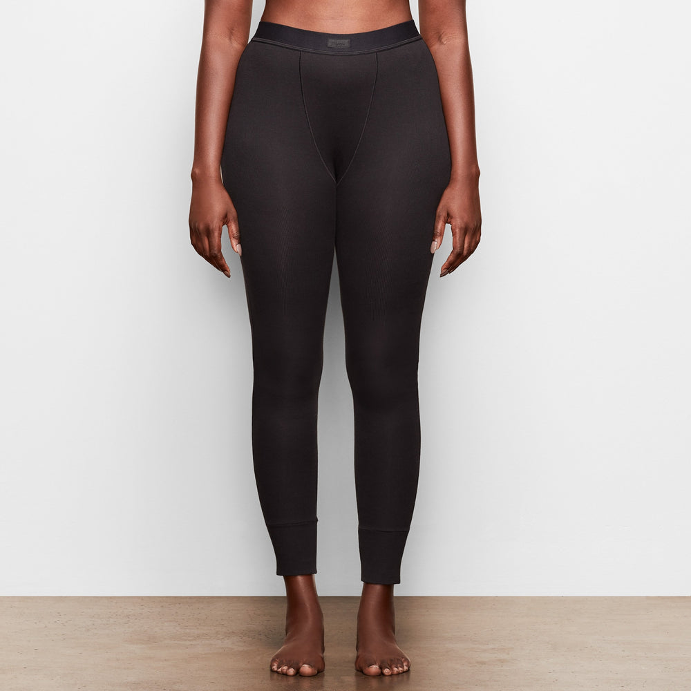 Skims COTTON RIB Leggings Zwart | VNH-609851