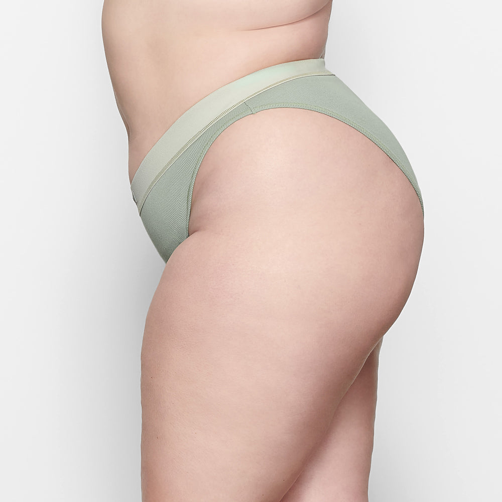 Skims COTTON RIB MID RISE Brief Blauw | EGM-823641