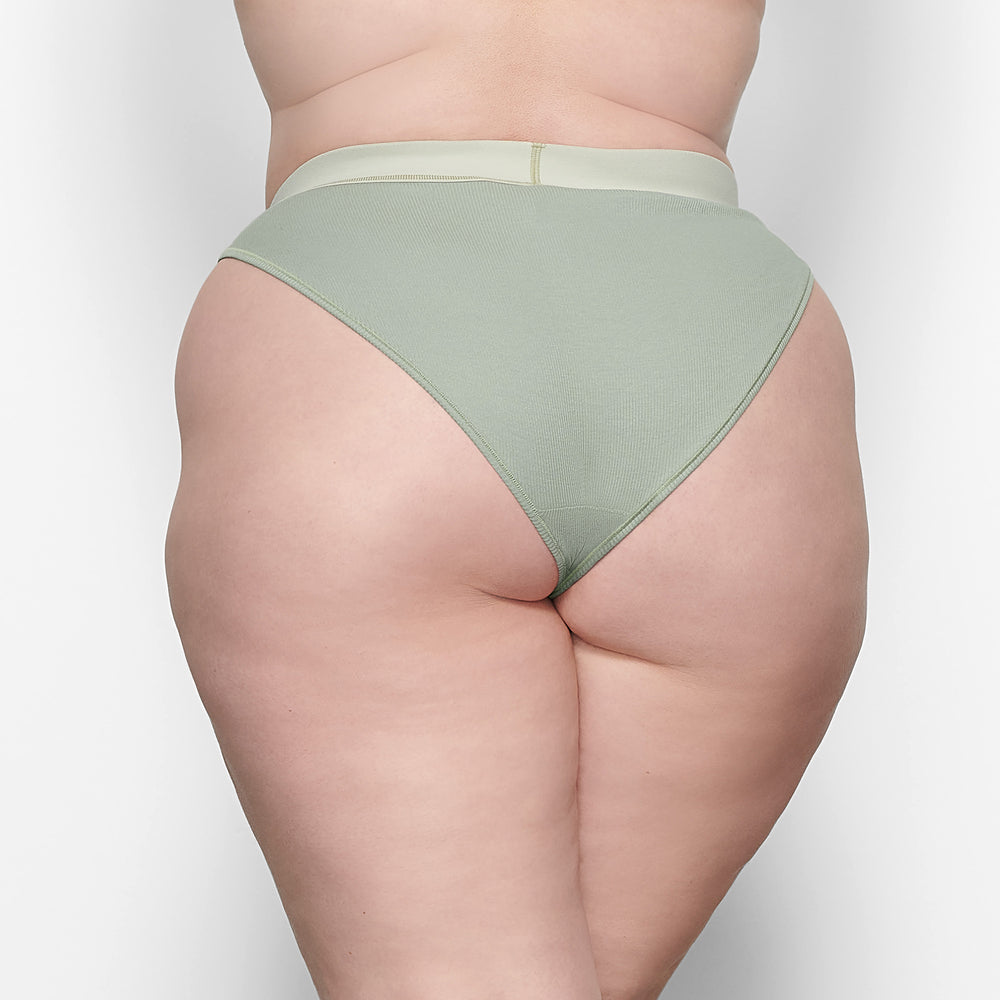 Skims COTTON RIB MID RISE Brief Blauw | EGM-823641